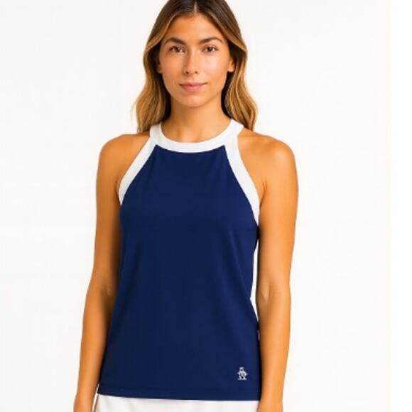 Penguin Women's SZ S Color Block Halter Top - Astra Night-Tennis Tank Top NWT - Picture 1 of 6